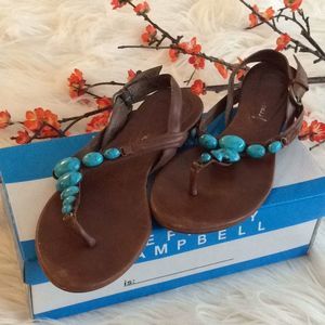 💞JEFFREY CAMPBELL 💞leather beaded sandals